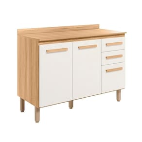 Balcao 02 Portas 120cm Sem Tampo 16988 Freijo Off White Nicioli
