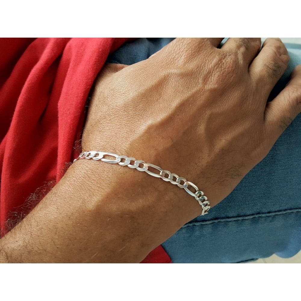 Pulseira de Prata 925 Masculina Estilo 3x1 21cm 5mm - Sofisticação e Acabamento Premium