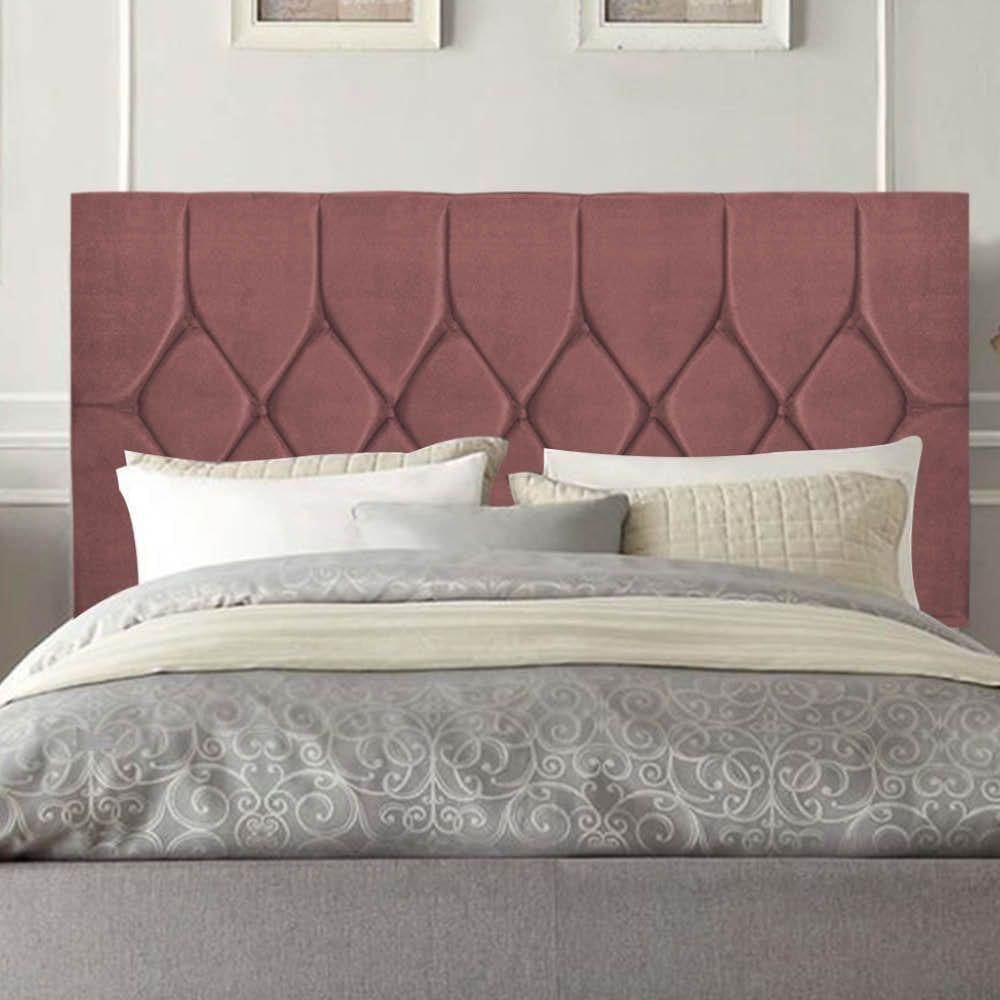 Cabeceira Estofada Istambul Capitonê 160cm Queen Size Box Quarto Suede Rose Gold - Gat Magazine