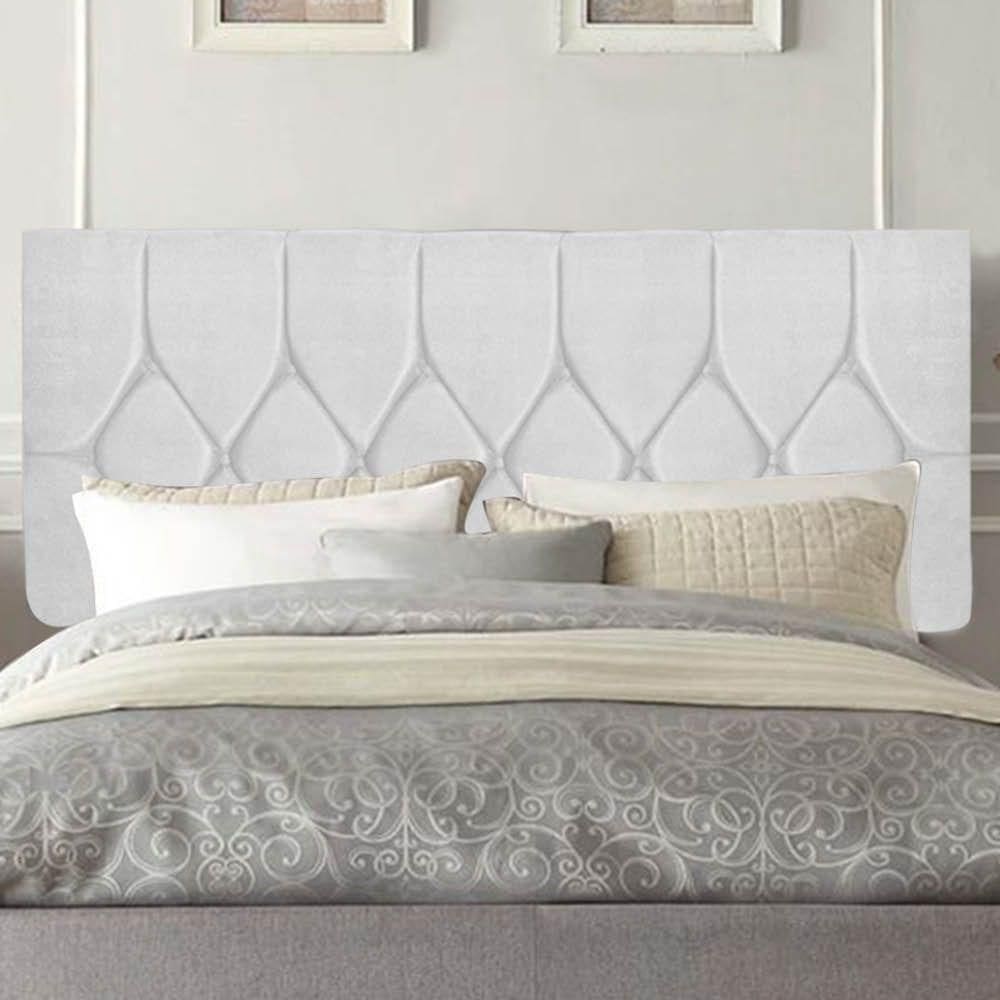 Painel Estofada Istambul Botão Capitonê 90cm Solteiro Para Cama Box Quarto Corino Branco - Gat Magazine