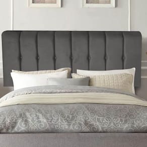 Painel Estofada Kiara 140cm Casal Box Quarto Suede Cinza Escuro Grafite - Gat Magazine