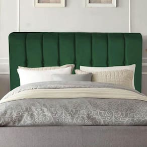 Cabeceira Estofada Kiara 160cm Queen Size Box Quarto Suede Verde - Gat Magazine