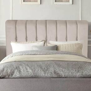 Cabeceira Estofada Kiara 195cm King Size Box Quarto Suede Bege - Gat Magazine