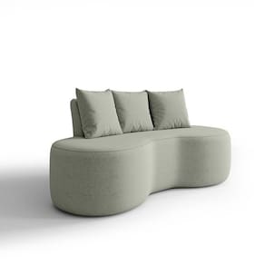 Sofá Orgânico Curvo 1,60m 2 Lugares Com Almofadas Ibiza Bexs Menta