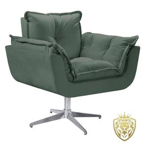 Poltrona Opalla Giratória Alumínio Suede D Salla