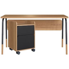 Conjunto Escritorio Home Office 2 Peças 27988x27998 Nero Hanover Artesano Hanover Nero