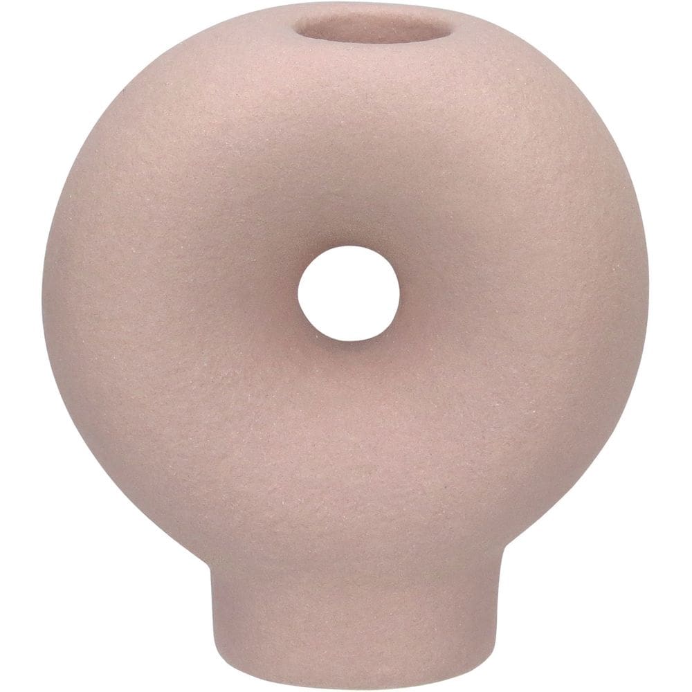 CASTIÇAL PORTA VELA SUPORTE HOME&CO CERÂMICA 9x8x4cm NUDE