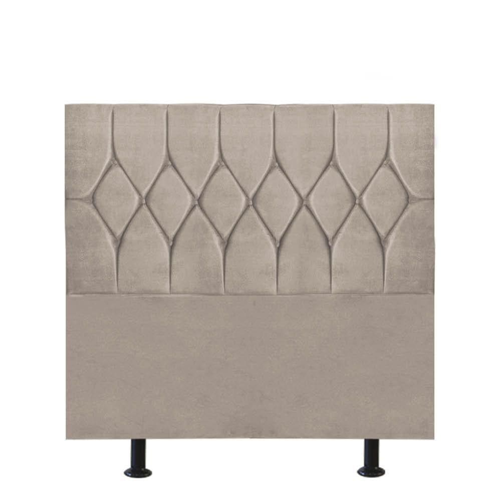 Cabeceira Estofada Istambul Capitonê 90cm Solteiro Box Quarto Suede Bege - Gat Magazine