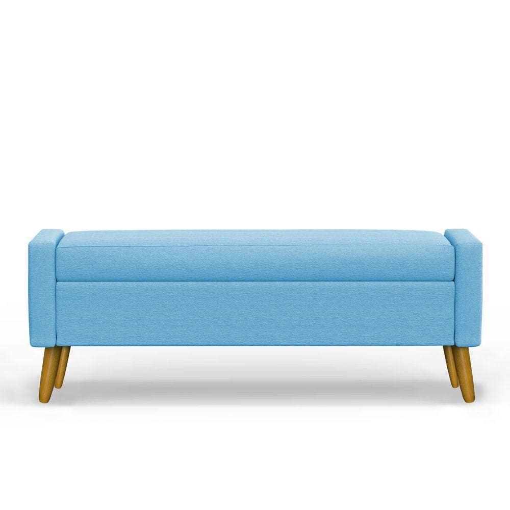 Recamier Bau Paris 1,40m Suede Azul Turquesa - Inova Decor