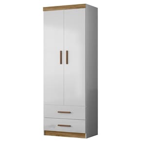Roupeiro Infantil 2 Portas 2 Gavetas 9100 Branco Nature Plla Branco Nature