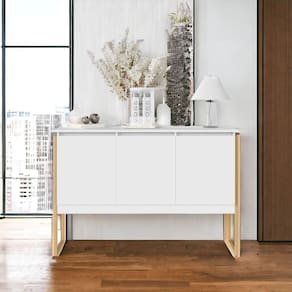 Buffet Classico Com 3 Portas Veneza Branco Dourado