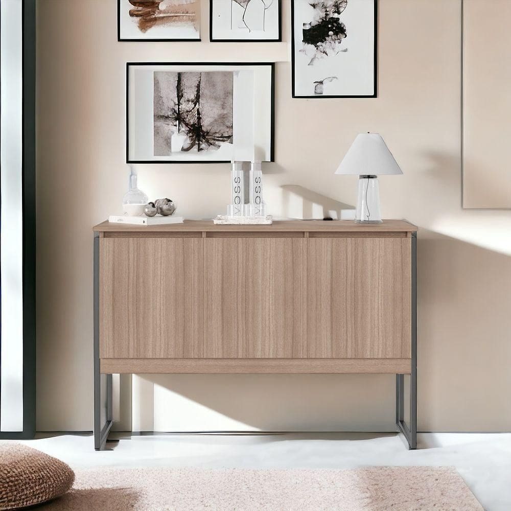 Aparador Buffet Para Sala Industrial Oslo Montana Preto