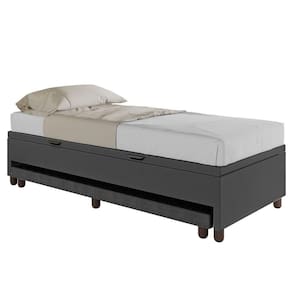 Bicama Box Baú Solteiro 88x188 Cm Samy S05 Sintético Preto - Mpozenato