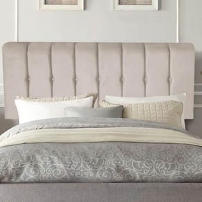 Painel Estofada Kiara 140cm Casal Box Quarto Suede Bege - Gat Magazine