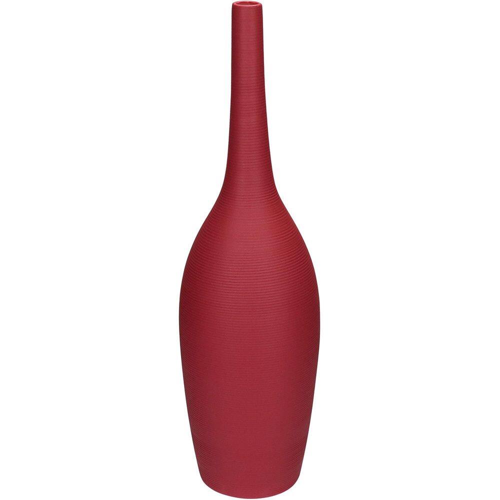 VASO DECORATIVO ENFEITE CASA APARADOR GARRAFA HOME&CO CERÂMICA 42x12x12cm TERRACOTA