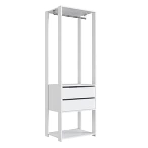 Guarda Roupa Closet 02 Gavetas 183x60cm Branco Proddy Branco