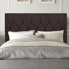 Cabeceira Estofada Istambul Capitonê 140cm Casal Box Quarto Suede Marrom - Gat Magazine