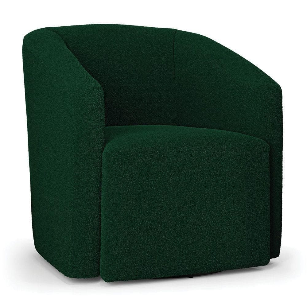 Poltrona Sala De Estar Base Giratória Stella Max Bouclê Verde D03 - D`rossi