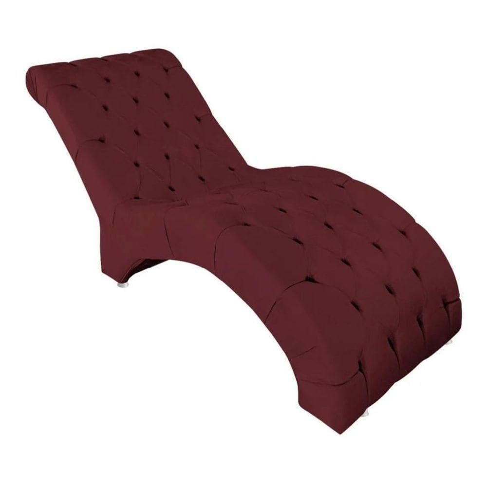 Recamier Divã Espreguiçadeira Para Sala Cliníca Estética Queila Suede Cor:bordô