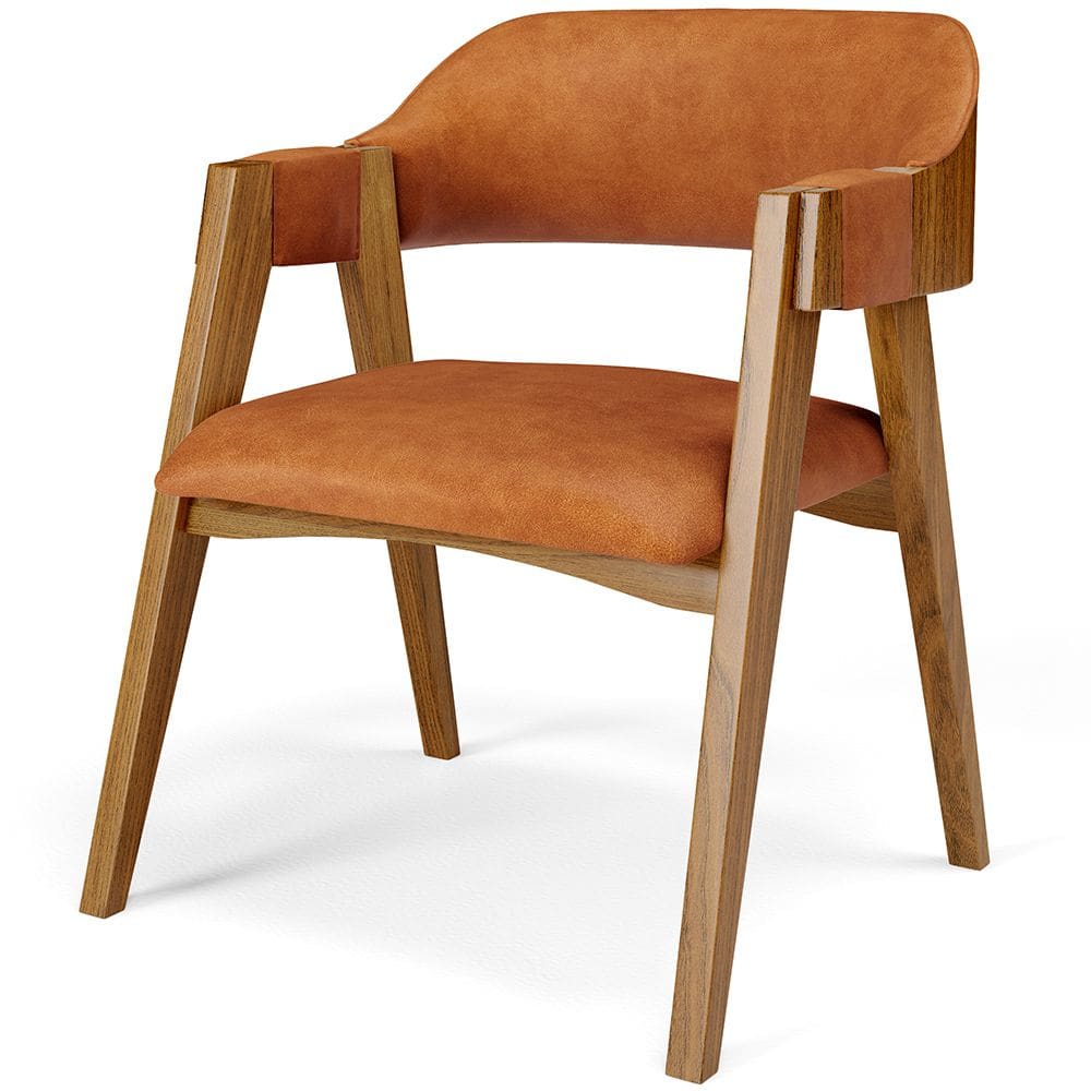 Cadeira Para Sala de Jantar Estar Living Estofada Suran L02 Couríssimo Canela - Lyam Decor