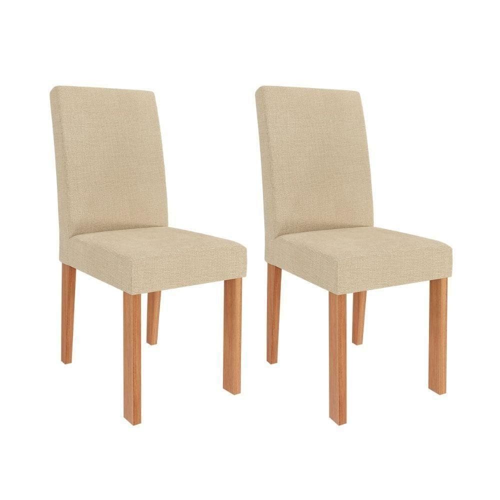 Cadeira De Jantar Mdf 2 Peças Encosto Fixo Maia Cimol Cinamomo/gengibre Cinamomo/gengibre