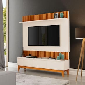 Painel Tv Sala Moderno Para 75 Polegadas Ripado Antalya Mdf