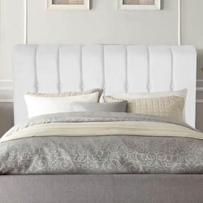 Cabeceira Estofada Kiara 195cm King Size Box Quarto Suede Branco - Gat Magazine