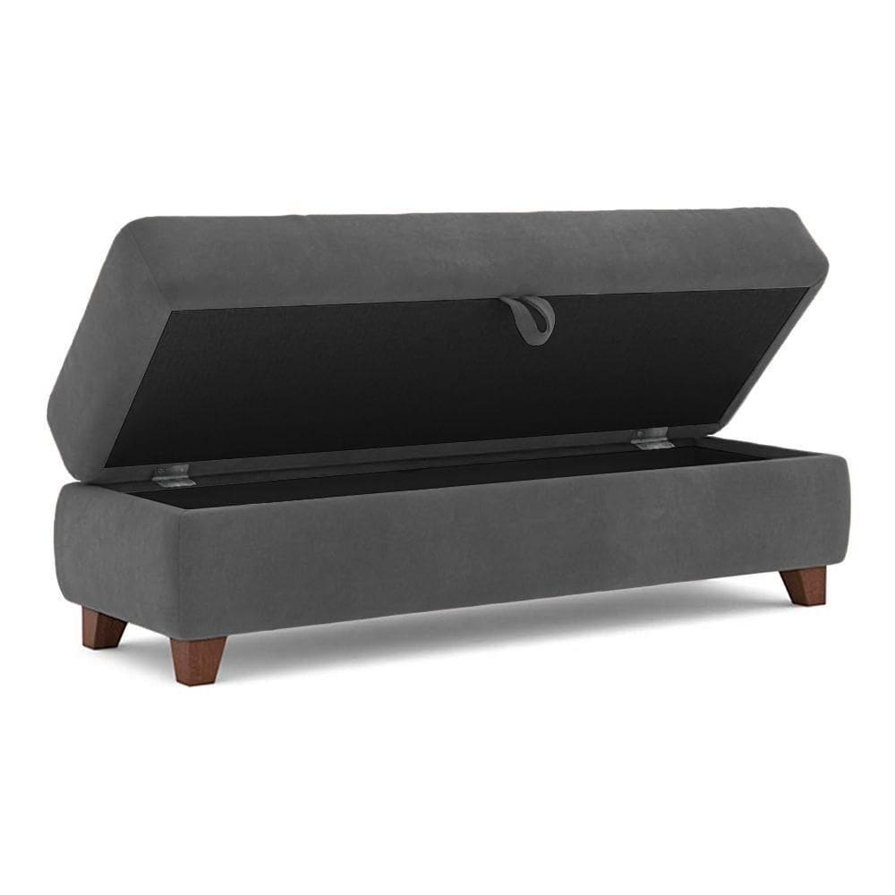 Recamier Calçadeira Bella 120cm Suede Grafite - Clique Decorações