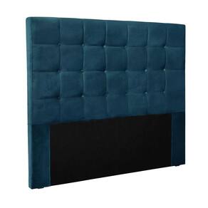 Cabeceira Cama Box Solteiro 90 Cm Verona Veludo S04 Cor Azul Marinho