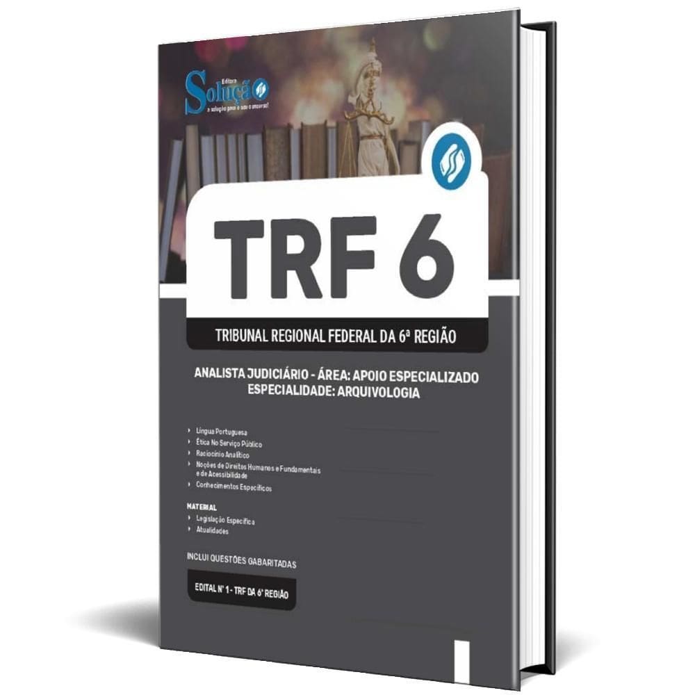 Apostila Trf 6 2024 Analista Judiciário Área: Apoio