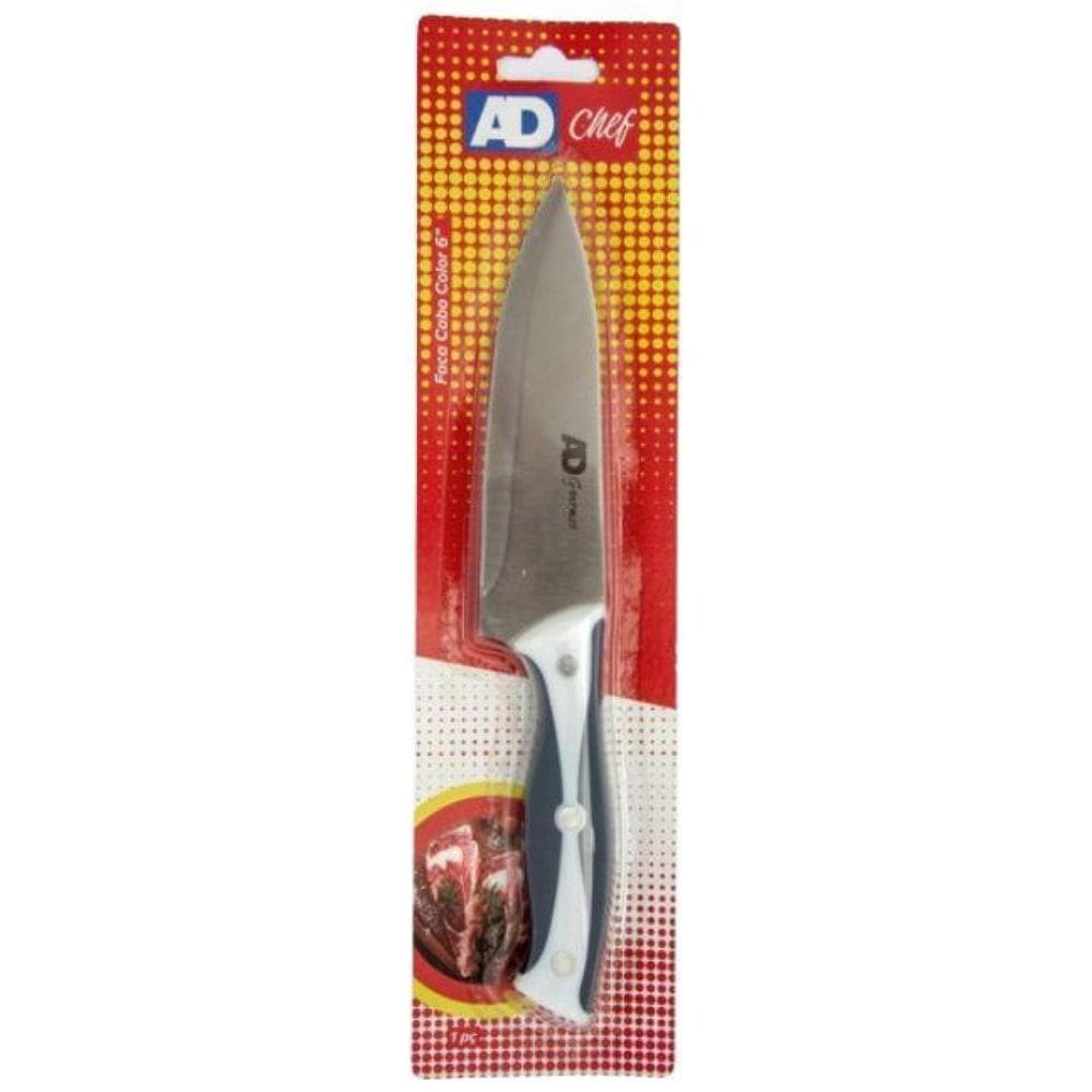 Faca Com Cabo Color E Lamina Profissional Inox Chef - Ad