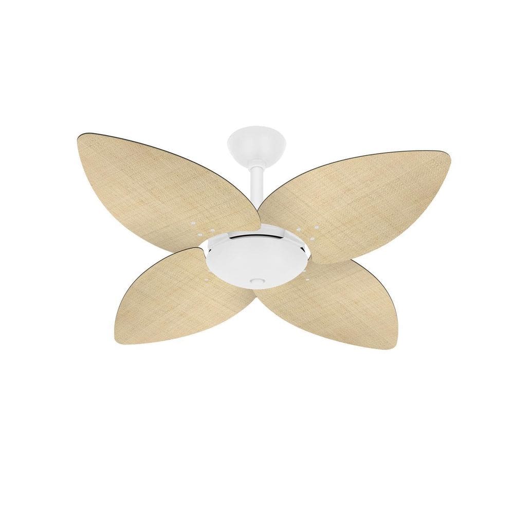 Ventilador Teto Winds Potente 4 Pás Palha Branco Ventax 110V