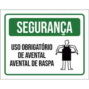 Kit 3 Placas Segurança Uso Obrigatório Avental De Raspa