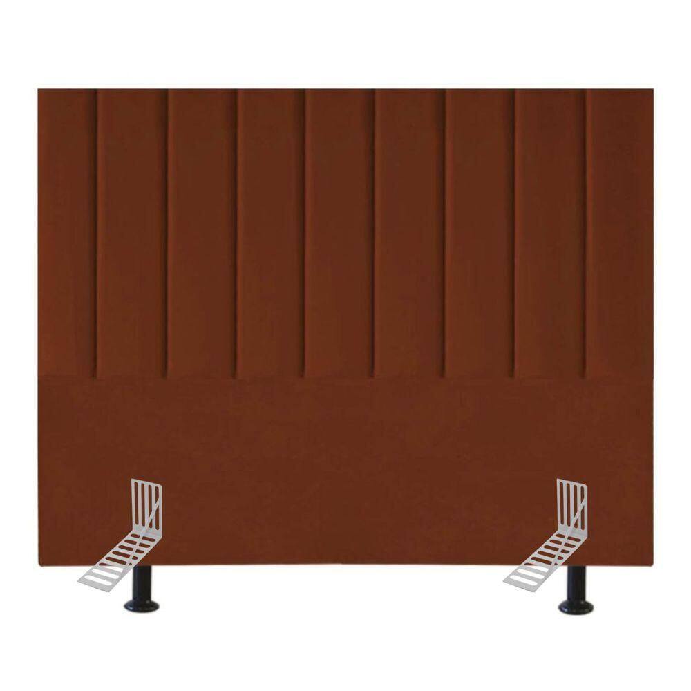 Cabeceira Estofada De Cama Casal Box 140 Cm Esther Veludo E Frame terracota