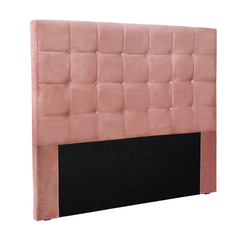 Cabeceira Cama Box Queen 160 Cm Verona Veludo S04 Cor Rosa