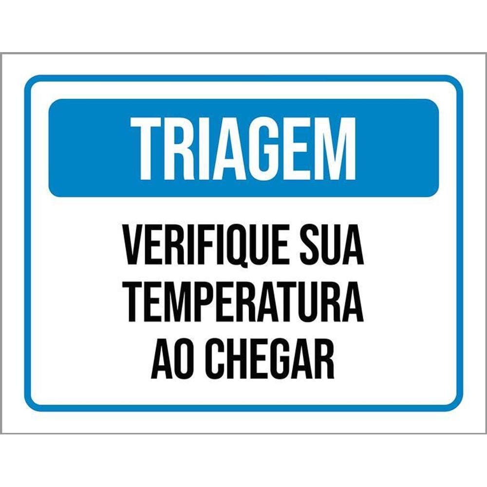 Kit 3 Placas Triagem Verifique Sua Temperatura Ao Chegar