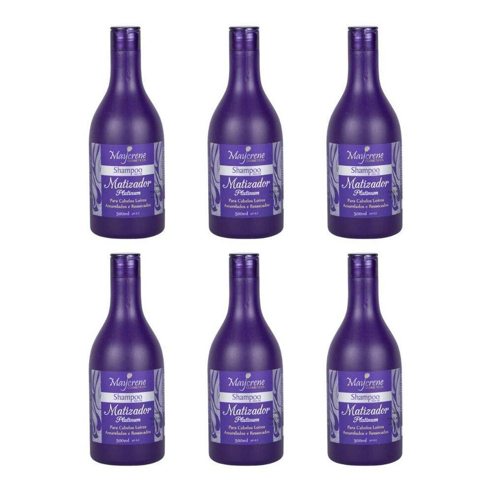 Condicionador Maycrene Matizador Platinum 500Ml - Kit 6Un