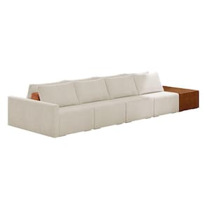 Sofá Ilha 4 Lugares Living 392cm Modulado Lary Bouclê K01 Cor Bege