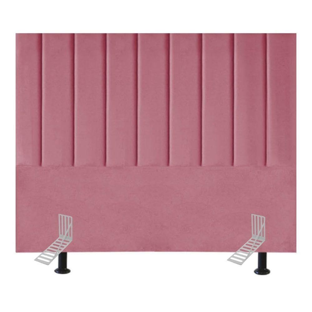 Cabeceira Cama Casal Queen Size 160 Cm Esther Suede E Frame rosa