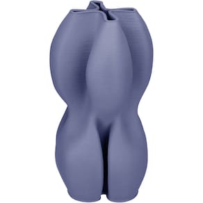 VASO DECORATIVO ENFEITE CASA 3D HOME&CO CERÂMICA 24x13x13cm AZUL