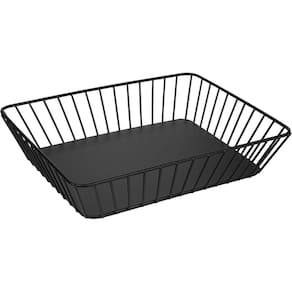 BANDEJA DECORATIVA FRUTEIRA CENTRO DE MESA ORGANIZADORA HOME&CO METAL 6x30x24cm PRETO