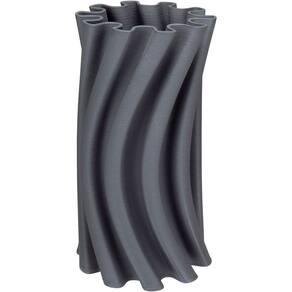 VASO DECORATIVO ENFEITE CASA 3D HOME&CO CERÂMICA 31x16x16cm CINZA