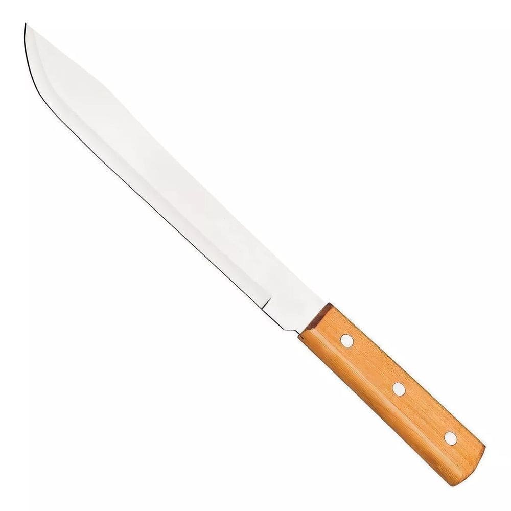 Faca Inox Para Cozinha Para Carnes Com Cabo Madeira 8 / 31Cm