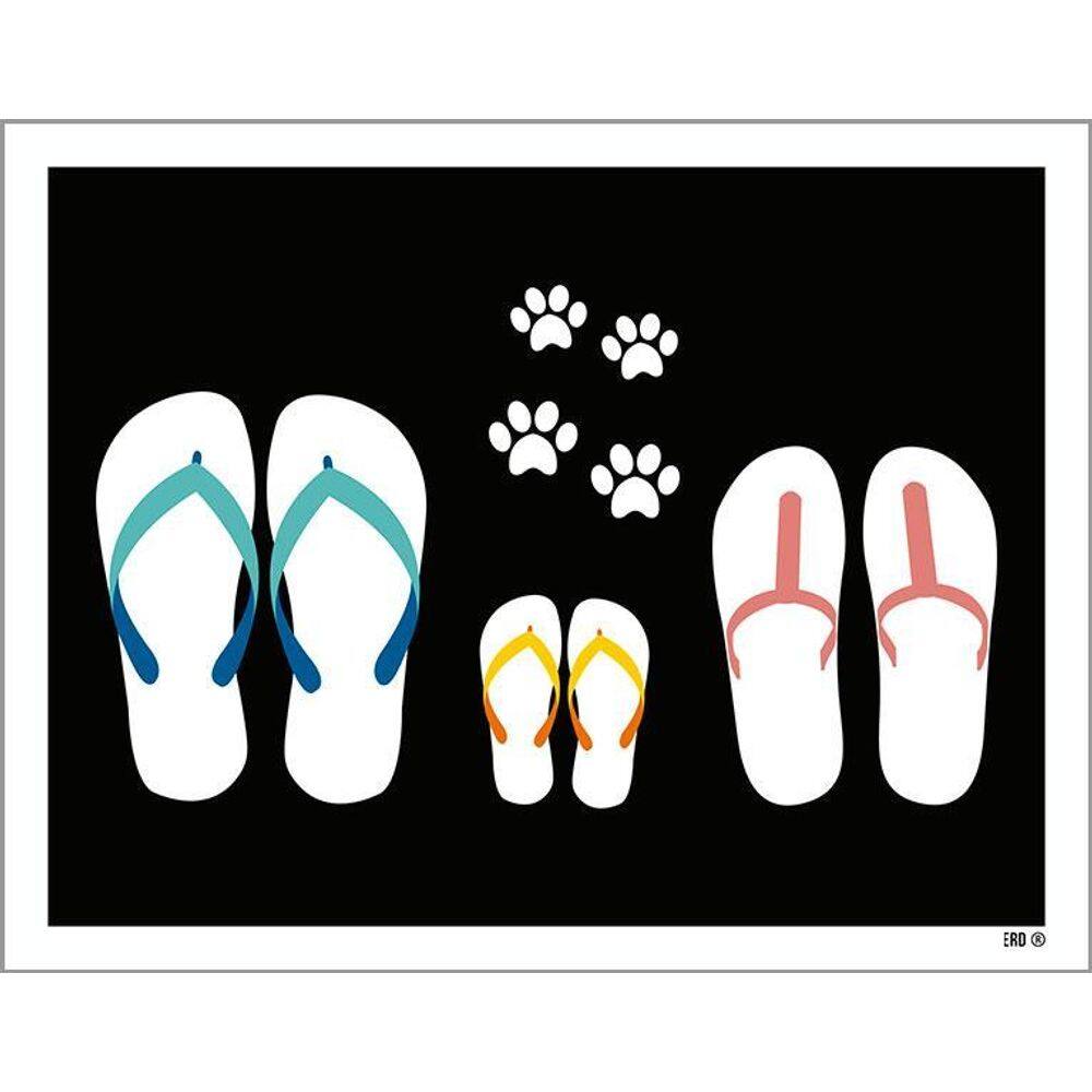 Kit 3 Placas Decorativa - Chinelos E Patinhas