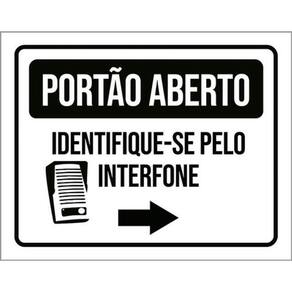 Kit 3 Placas Portão Averto Identifique-Se Pelo Interfone