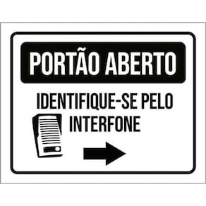 Kit 3 Placas Portão Averto Identifique-Se Pelo Interfone