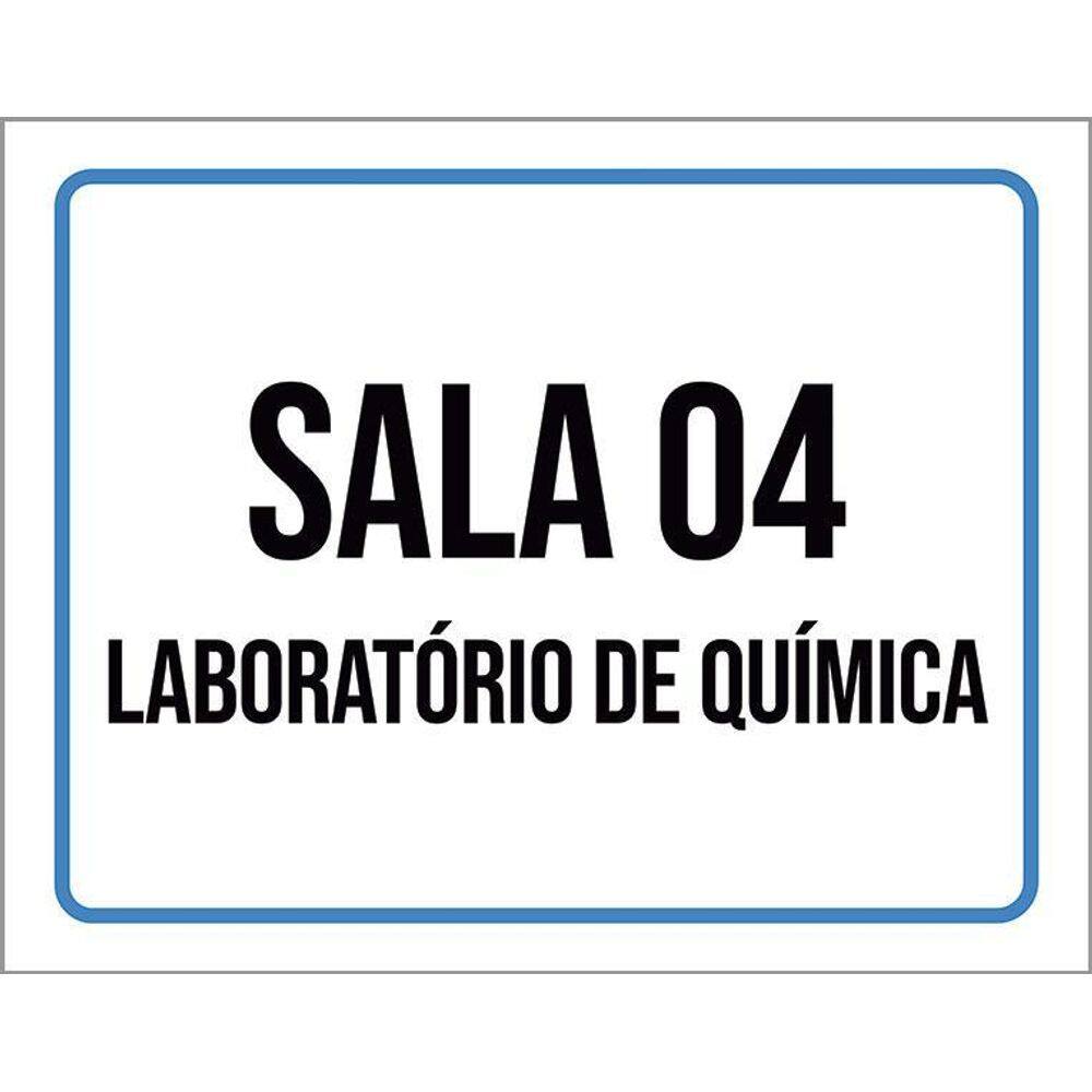 Placa Sinalização Sala 4 Laboratório De Química 36X46