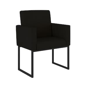Poltrona Moderna Com Base De Ferro Balaqui Decor Preto