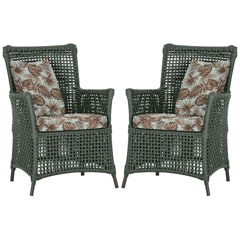 Poltronas Igapó Alumínio Pintura Marrom Corda Náutica E6 Verde