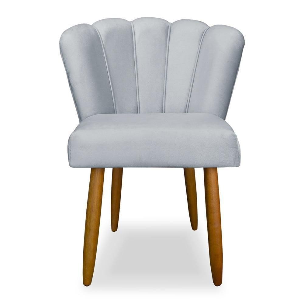 Cadeira Para Mesa De Jantar Flor Moderna Balaqui Decor Cinza